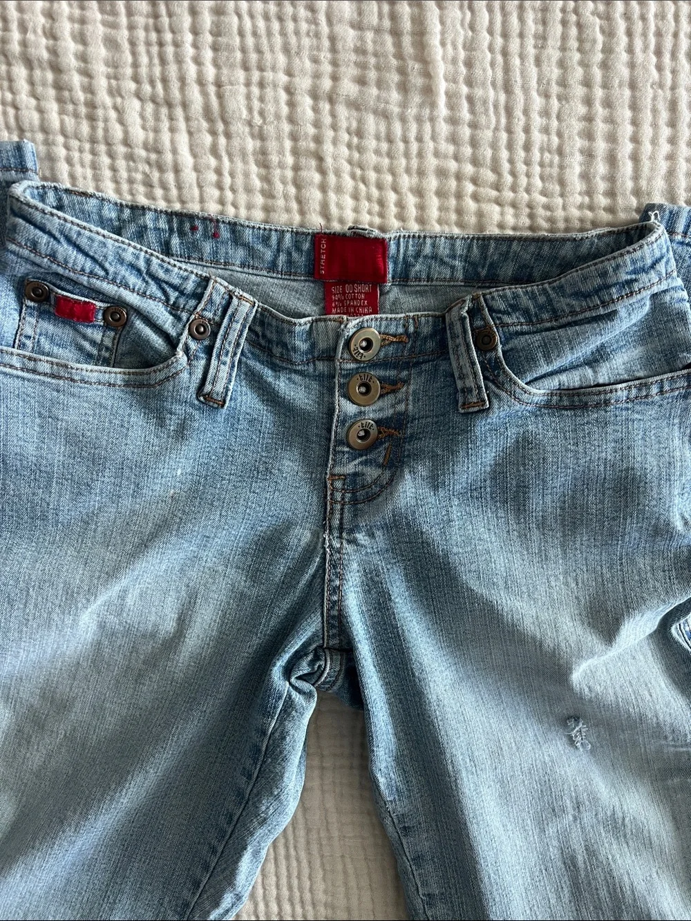 Y2K Light Blue Button-Fly low rise Tilt Jeans - Picture 5 of 12